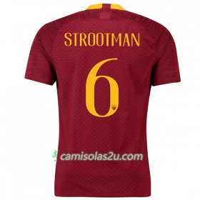 Camisolas de Futebol AS Roma Strootman 6 Equipamento Principal 2018/19 Manga Curta